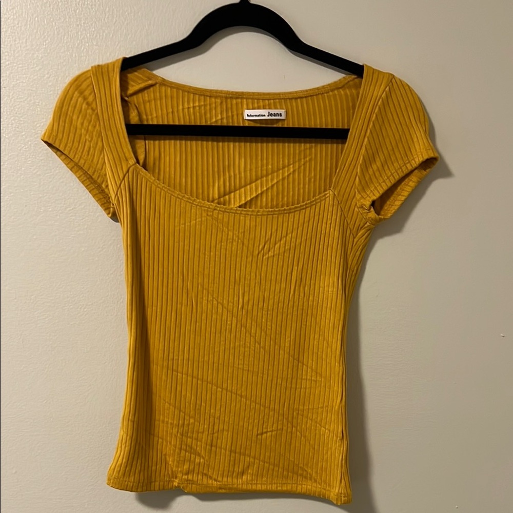 Reformation Mustard ribbed top
